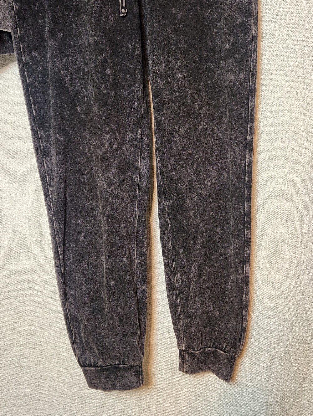 Zenana Outfitters Mineral Wash Black Full Zip Hoodie Pockets Matching Leggings M - Picture 4 of 12